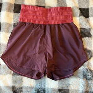 Nike Women's High-Waisted Maroon Shorts